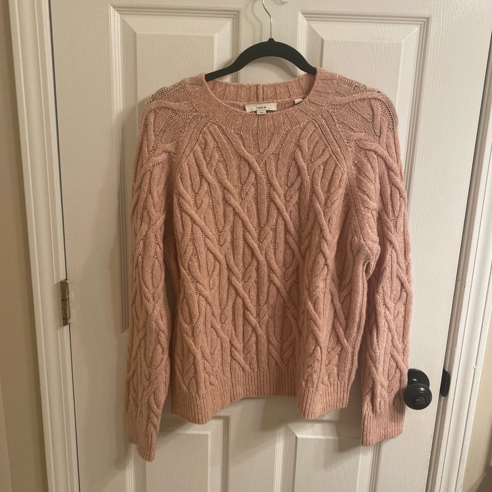 Vince Interlocking Cable Knit Wool Blend Sweater - image 2